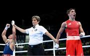 16 August 2016; Vladimir Nikitin of Russia is declared victorious over Michael Conlan of Ireland during their Bantamweight Quarter final bout at the Riocentro Pavillion 6 Arena during the 2016 Rio Summer Olympic Games in Rio de Janeiro, Brazil. Photo by Stephen McCarthy/Sportsfile