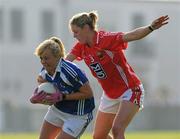 7 May 2011; Martina Dunne, Laois, in action against Angela Walsh, Cork. Bord Gais Energy National Football League Division One Final, Cork v Laois, Parnell Park, Donnycarney, Dublin. Picture credit: Ray McManus / SPORTSFILE
