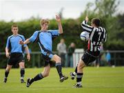 8 May 2011; Darren O'Donoghue, Belvedere FC, in action against Ryan O'Connell, St Joseph's Boys FC. Dublin and District Schoollboys League Finals, Paul McGrath Cup Final, Belvedere FC v St Joseph's Boys FC, A.U.L. Complex, Clonshaugh, Dublin. Picture credit: Ray McManus / SPORTSFILE