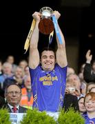 23 April 2011; Paul Barden, Longford, lifts the cup after the game. Allianz GAA Football Division 4 Final, Longford v Roscommon, Croke Park, Dublin. Picture credit: Barry Cregg / SPORTSFILE