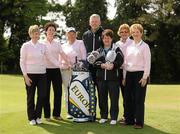 9 May 2011; Pictured with European Solheim Cup captain Alison Nicholas and Shane Daly, Solheim Cup Club Ambassador Director, are Solheim Cup Club Ambassadors Nora Gormley, Greenore Golf Club, Bridie Keenan, Clones Golf Cub, Elisebeth Murphy, Seapoint Golf Club, Mary Sinton, Dundalk Golf Club, and Ann Walsh, Co. Down Golf Club. European Solheim Cup captain Alison Nicholas treated golfers to a ‘once in a lifetime’ clinic in Dundalk Golf Club, Co. Louth. The clinic was part of a tour of the country which will see Nicholas visit 30 golf clubs as part of the Solheim Cup Club Ambassador Programme, a recruitment drive to encourage members to support Europe in the showdown against the USA in September. Visit www.solheimcup.com for ticketing information.  The Solheim Cup Club Ambassador Programme Golf Clinic, Dundalk Golf Club, Dundalk, Co. Louth. Picture credit: Oliver McVeigh / SPORTSFILE