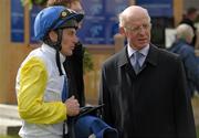 8 May 2011; Trainer John Oxx with jockey Niall McCullagh. Leopardstown Racecourse, Leopardstown, Dublin. Photo by Sportsfile