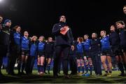 10 December 2016; Adam Griggs head coach of Leinster with his players after the Women's Interprovincial Rugby Championship Round 2 match between Leinster and Ulster at Donnybrook Stadium in Dublin. Photo by Matt Browne/Sportsfile