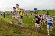 11 December 2016; Paul O'Donnell, left, Dundrum South Dublin A.C, and Craig McMeechan, second left, North Down A.C, Co. Down, in action in the Boys U19 6000m race during the Irish Life Health Novice & Juvenile Uneven Age National Cross Country Championships at Dundalk I.T. in Co. Louth. Photo by Seb Daly/Sportsfile