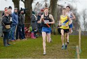 11 December 2016; Sean O’Leary, left, Clonliffe Harriers A.C, Co. Dublin, and Craig McMeechan, right, North Down A.C, Co. Down in action in the Boys U19 6000m race during the Irish Life Health Novice & Juvenile Uneven Age National Cross Country Championships at Dundalk I.T. in Co. Louth. Photo by Seb Daly/Sportsfile