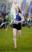 11 December 2016; Claire Rafter, Tullamore Harriers A.C, Co. Offaly, on her way to finishing second in the Girls U17 4000m race during the Irish Life Health Novice & Juvenile Uneven Age National Cross Country Championships at Dundalk I.T. in Co. Louth. Photo by Seb Daly/Sportsfile