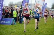 11 December 2016; Second place Hannah Breen, left, Crookstown Millview A.C, Co, Kildare, and third place Emma Landers, right, Youghal A.C, Co. Cork, on their way to finshing the Girls U13 2500m race during the Irish Life Health Novice & Juvenile Uneven Age National Cross Country Championships at Dundalk I.T. in Co. Louth. Photo by Seb Daly/Sportsfile