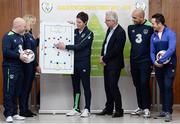 12 December 2016; FAI High Performance Director Ruud Dokter, third from right, with from left, Niall O'Regan, FAI Coach Education Manager, Barbara O'Connell, Warren Bolger, FAI Coach Education Cooridinator, Paul Osam, Republic of Ireland U16 Head Coach and Marcus Grant, during the FAI Coach Education Pathway 2017-2020 Launch at FAI HQ in Abbotstown, Dublin. Photo by Sam Barnes/Sportsfile