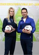 12 December 2016; Coaches Barbara O'Connell, left, and Marcus Grant during the FAI Coach Education Pathway 2017-2020 Launch at FAI HQ in Abbotstown, Dublin. Photo by Sam Barnes/Sportsfile
