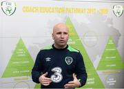 12 December 2016; FAI Coach Education Manager Niall O'Regan speaking during the FAI Coach Education Pathway 2017-2020 Launch at FAI HQ in Abbotstown, Dublin. Photo by Sam Barnes/Sportsfile