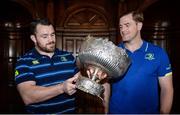 12 December 2016; Leinster's Cian Healy, left, and Jamie Heaslip with the Leinster Senior Cup ahead of the Bank of Ireland Leinster Schools Cup Draws at House of Lords in Dublin. Photo by Piaras Ó Mídheach/Sportsfile
