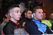 14 December 2016; Mayo footballer Evan Regan and Dublin footballer Ciaran Kilkenny in attendance at the GPA agreement with Government on Government grants in Croke Park, Dublin. Photo by Matt Browne/Sportsfile