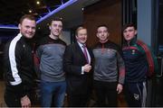 14 December 2016; An Taoiseach Enda Kenny T.D with from left Mayo footballers Rob Hennelly, Diarmuid O'Connor, Evan Regan and Mayo hurler Cathal Freeman in attendance at the GPA agreement with Government on Government grants in Croke Park, Dublin. Photo by Matt Browne/Sportsfile