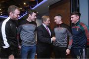 14 December 2016; An Taoiseach Enda Kenny T.D with from left Mayo footballers Rob Hennelly, Diarmuid O'Connor, Evan Regan and Mayo hurler Cathal Freeman  in attendance at the GPA agreement with Government on Government grants in Croke Park, Dublin. Photo by Matt Browne/Sportsfile