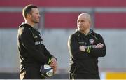 10 December 2016; Leicester Tigers Director of Rugby Richard Cockerill, right, with head coach Aaron Mauger before the European Rugby Champions Cup Pool 1 Round 3 match between Munster and Leicester Tigers at Thomond Park in Limerick. Photo by Brendan Moran/Sportsfile