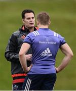 14 December 2016; Munster director of rugby Rassie Erasmus in conversation with Steve Crosbie during squad training at the University of Limerick in Limerick. Photo by Diarmuid Greene/Sportsfile