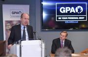 14 December 2016; Minister for Transport, Tourism & Sport Shane Ross T.D, speaking at the GPA agreement with Government on Government grants in Croke Park, Dublin. Photo by Matt Browne/Sportsfile