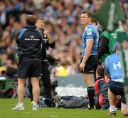 30 April 2011; Leinster's Brian O'Driscoll waits to come back on the pitch after his sin-binning. Heineken Cup Semi-Final, Leinster v Toulouse, Aviva Stadium, Lansdowne Road, Dublin. Picture credit: Brendan Moran / SPORTSFILE