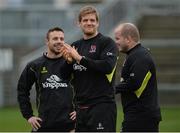 16 December 2016; Chris Henry of Ulster, centre, along with Tommy Bowe, left and Callum Black during the captain's run at the Kingspan Stadium in Belfast. Photo by Oliver McVeigh/Sportsfile