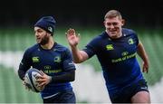 16 December 2016; Jamison Gibson-Park, left, and Tadhg Furlong of Leinster during their captain's run at the Aviva Stadium, Lansdowne Road, in Dublin. Photo by Stephen McCarthy/Sportsfile