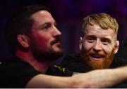 16 December 2016; Paddy Holohan, right, and John Kavanagh during BAMMA 27 in the 3 Arena in Dublin. Photo by Ramsey Cardy/Sportsfile