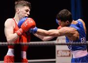 16 December 2016; Stephen McKenna of Ireland, left, in action against Louis Lynn of England during their 56kg bout at the Ireland v England Boxing International in the National Stadium, Dublin. Photo by Piaras Ó Mídheach/Sportsfile