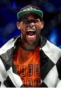 16 December 2016; Nathan Jones celebrates defeating Walter Gahadza during their welterweight bout at BAMMA 27 in the 3 Arena in Dublin. Photo by Ramsey Cardy/Sportsfile