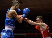 16 December 2016; Brendan Irvine of Ireland, right, in action against Ishmail Khan of England during their 52kg bout at the Ireland v England Boxing International in the National Stadium, Dublin. Photo by Piaras Ó Mídheach/Sportsfile