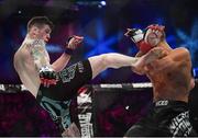 16 December 2016; Tom Duquesnoy, right, in action against Alan Philpott during their BAMMA World Bantamweight Title bout at BAMMA 27 in the 3 Arena in Dublin. Photo by Ramsey Cardy/Sportsfile