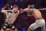 16 December 2016; Brian Moore, left, in action against Daniel Weichel during their featherweight bout at Bellator 169 in the 3 Arena in Dublin. Photo by Ramsey Cardy/Sportsfile