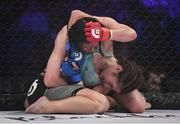 16 December 2016; Sinead Kavanagh, above, in action against Elina Kallionidou during their featherweight bout at Bellator 169 in the 3 Arena in Dublin. Photo by Ramsey Cardy/Sportsfile