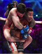 16 December 2016; James Gallagher, left, in action against Anthony Taylor during their featherweight bout at Bellator 169 in the 3 Arena in Dublin. Photo by Ramsey Cardy/Sportsfile