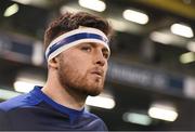 17 December 2016; Ross Byrne of Leinster makes his way onto the pitch ahead the European Rugby Champions Cup Pool 4 Round 4 match between Leinster and Northampton Saints at the Aviva Stadium, Dublin. Photo by Brendan Moran/Sportsfile