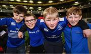 17 December 2016; Leinster supporters, from left, Oisin Phelan, Cian Lynam, Kieran Monaghan and Joe Keenachan all from Tullamore, Co. Offaly, at the European Rugby Champions Cup Pool 4 Round 4 match between Leinster and Northampton Saints at the Aviva Stadium, Dublin. Photo by Stephen McCarthy/Sportsfile