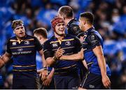 17 December 2016; Adam Byrne of Leinster, right, is congratulated by Josh van der Flier after scoring his sides third try  during the European Rugby Champions Cup Pool 4 Round 4 match between Leinster and Northampton Saints at the Aviva Stadium, Dublin. Photo by Sam Barnes/Sportsfile