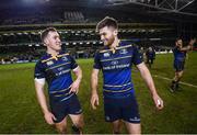 17 December 2016; Rory O'Loughlin, left, and Ross Byrne of Leinster following the European Rugby Champions Cup Pool 4 Round 4 match between Leinster and Northampton Saints at the Aviva Stadium, Dublin. Photo by Stephen McCarthy/Sportsfile