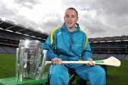 13 May 2011; One of Centra's GAA Hurling Ambassadors for 2011, Eoin Kelly, Tipperary, at the launch Centra’s exciting programme of activity for the GAA Hurling All-Ireland Senior Championship. Centra, sponsor of the GAA Hurling All Ireland Championship have lined up some of the greatest stars of the game to take the hurling message out into the community by organising the Centra Hurling Skills Tour which will run from Saturday 4th June to Saturday 9th July. The tour will feature Centra’s Hurling Ambassadors and will take place in Tipperary, Offaly, Kilkenny, Cork, Dublin, and Galway. Each Centra Skills Session will feature two of the hurling Ambassadors, giving Ireland’s future hurlers the chance to train with the best in the game and the good news is that they are free of charge – registration will take place in Centra stores in the relevant counties. For more information log onto www.centra.ie or Facebook.com/centra. Croke Park, Dublin. Picture credit: Brian Lawless / SPORTSFILE