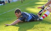 13 May 2011; Fergus McFadden, Leinster, goes over to score his side's first try. Celtic League Semi-Final, Leinster v Ulster, RDS, Ballsbridge, Dublin. Picture credit: Matt Browne / SPORTSFILE