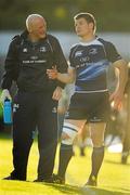13 May 2011; Brian O'Driscoll, Leinster, explains his discomfort to Dr. Jim McShane after picking up an injury. Celtic League Semi-Final, Leinster v Ulster, RDS, Ballsbridge, Dublin. Picture credit: Stephen McCarthy / SPORTSFILE