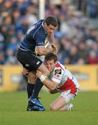 13 May 2011; Fergus McFadden, Leinster, is tackled by Darren Cave, Ulster. Celtic League Semi-Final, Leinster v Ulster, RDS, Ballsbridge, Dublin. Photo by Sportsfile