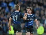 13 May 2011; Jason Harris-Wright, right, and Luke Fitzgerald, Leinster, celebrate their side's victory. Celtic League Semi-Final, Leinster v Ulster, RDS, Ballsbridge, Dublin. Picture credit: Stephen McCarthy / SPORTSFILE