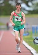 15 May 2011; Timothy Healy, Togher A.C., Cork, comes to the line to win the Men's 5km Walk. Woodie’s DIY AAI Games, Morton Stadium, Santry, Dublin. Picture credit: Barry Cregg / SPORTSFILE