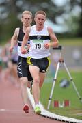 15 May 2011; John Travers, Donore Harriers A.C., Co. Dublin, on his way to finishing second in the Men's 3000m race. Woodie’s DIY AAI Games, Morton Stadium, Santry, Dublin. Picture credit: Barry Cregg / SPORTSFILE