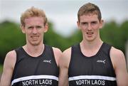 15 May 2011; Dan and Michael Mulhare, North Laois A.C., Co. Laois, after the Men's 3000m race. Woodie’s DIY AAI Games, Morton Stadium, Santry, Dublin. Picture credit: Barry Cregg / SPORTSFILE