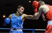 16 December 2016; Louis Lynn of England, left, in action against Stephen McKenna of Ireland, during their 56kg bout at the Ireland v England Boxing International in the National Stadium, Dublin. Photo by Piaras Ó Mídheach/Sportsfile