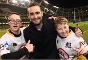 17 December 2016; Dave Kearney meets Westmanstown Wasps players prior to the Bank of Ireland Minis at the European Rugby Champions Cup Pool 4 Round 4 match between Leinster and Northampton Saints at the Aviva Stadium, Dublin. Photo by Stephen McCarthy/Sportsfile