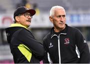 18 December 2016; Ulster Director of Rugby Les Kiss, left, and defence coach Joe Barakat ahead of the European Rugby Champions Cup Pool 5 Round 4 match between ASM Clermont Auvergne and Ulster at Stade Marcel-Michelin in Clermont-Ferrand, France. Photo by Ramsey Cardy/Sportsfile