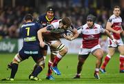 18 December 2016; Iain Henderson of Ulster is tackled by Alexandre Lapandry of ASM Clermont Auvergne during the European Rugby Champions Cup Pool 5 Round 4 match between ASM Clermont Auvergne and Ulster at Stade Marcel-Michelin in Clermont-Ferrand, France. Photo by Ramsey Cardy/Sportsfile