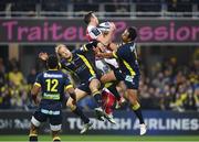 18 December 2016; Tommy Bowe of Ulster in action against Nick Abendanon, left, and Isaia Toeava of ASM Clermont Auvergne during the European Rugby Champions Cup Pool 5 Round 4 match between ASM Clermont Auvergne and Ulster at Stade Marcel-Michelin in Clermont-Ferrand, France. Photo by Ramsey Cardy/Sportsfile