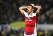 18 December 2016; Tommy Bowe of Ulster during the European Rugby Champions Cup Pool 5 Round 4 match between ASM Clermont Auvergne and Ulster at Stade Marcel-Michelin in Clermont-Ferrand, France. Photo by Ramsey Cardy/Sportsfile